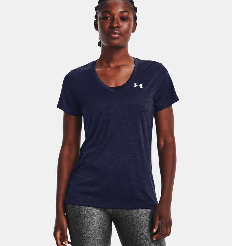 WOMEN S UNDER ARMOUR TECH TWIST V NECK 1258568 411 Sports 4