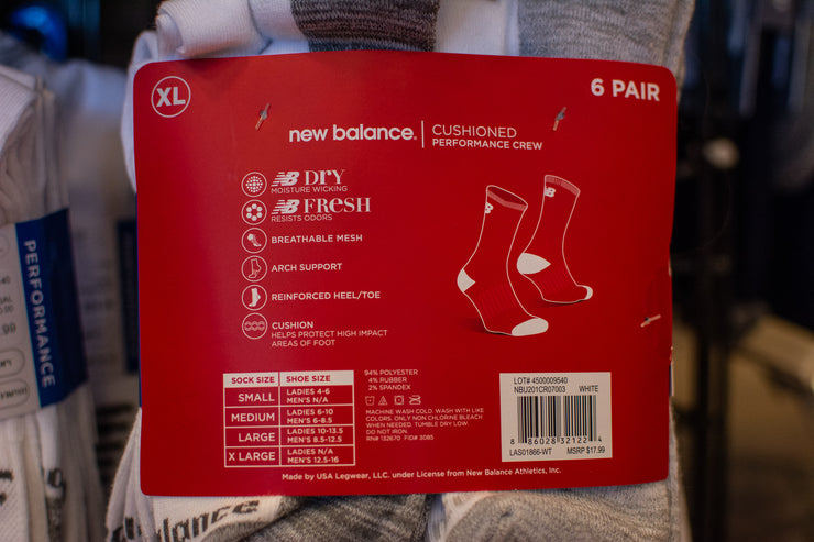 New Balance Socks - 6 Pack Cushioned Crew