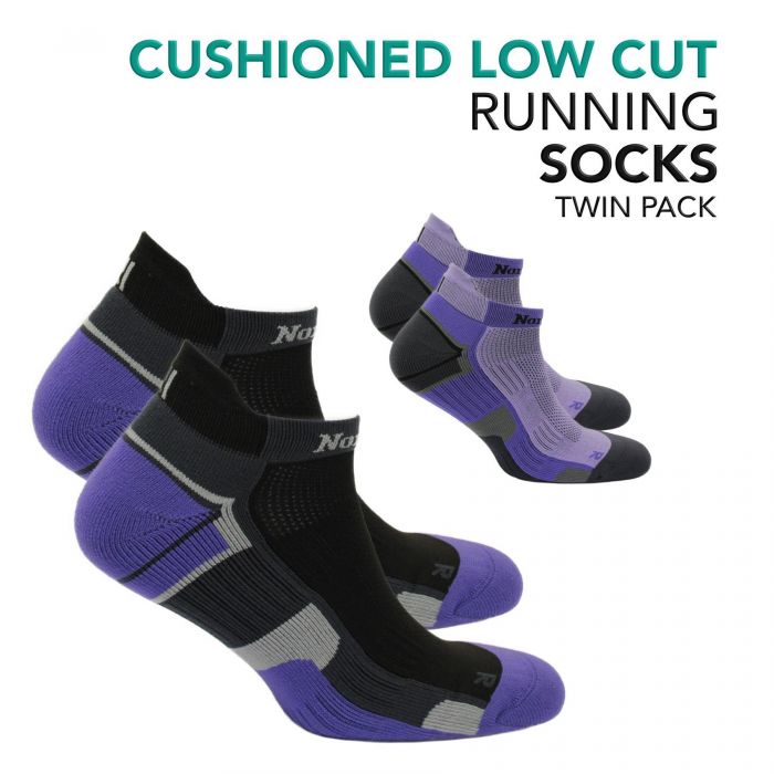Women's 2 Pair Pack Cushioned Low Cut Running Socks